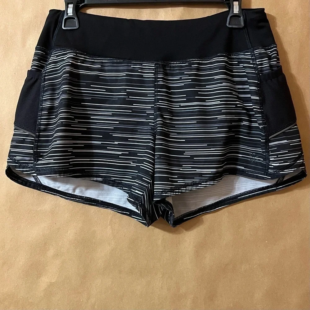 Athleta | Ready Set Go Running Shorts Athletic Lined Jigsaw Stripe Size S